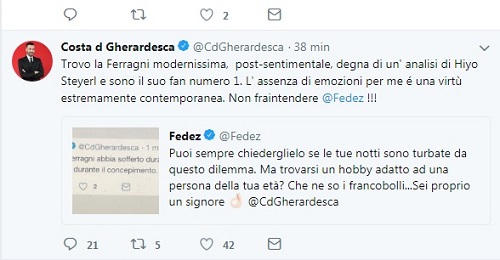 tweet costantino domenica 15 luglio