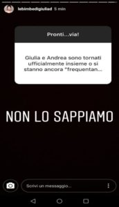 giulia e andrea insieme, rispondono le bimbe