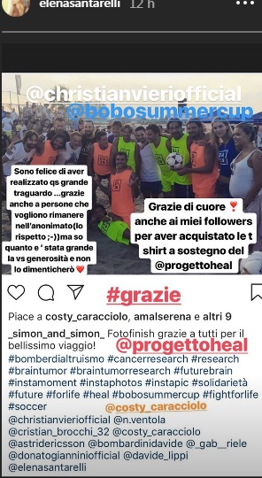 bobo vieri a favore del progetto heal 