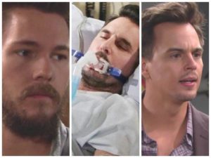 beautiful, bill in coma: wyatt furioso, liam in lacrime