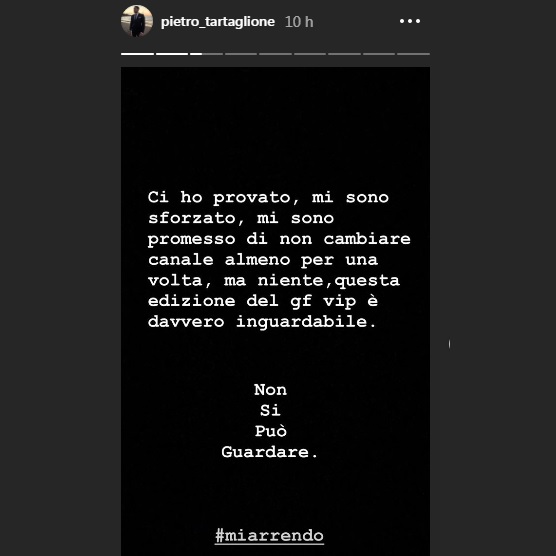 Pietro Stories GF sforzo