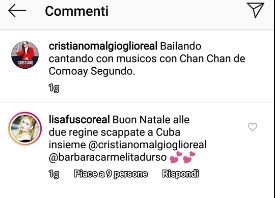 lisa fusco commento malgioglio barbara d'urso