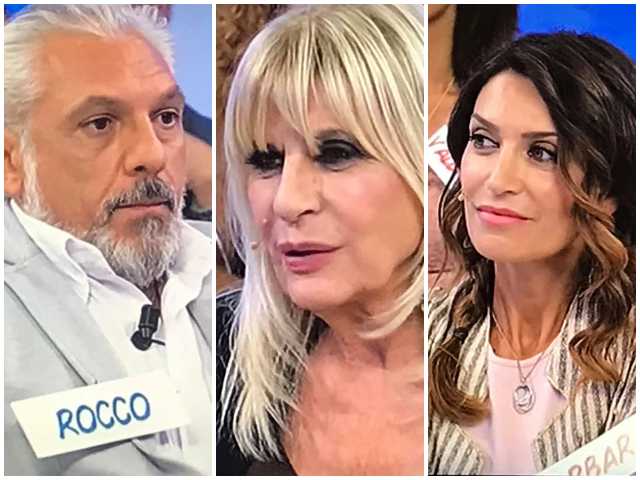 trono over, rocco difende gemma e si scontra con barbara