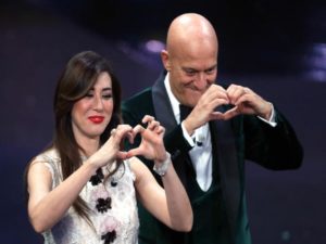 virginia raffaele e claudio bisio a sanremo