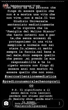 fabrizio corona contro belen