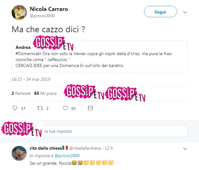 nicola carraro difende mara venier da barbara d'urso