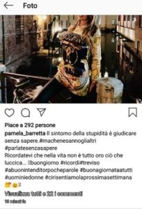 pamela trono over frecciatina post puntata