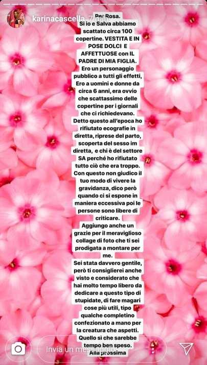 karina contro rosa gravidanza