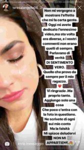 teresa langella, lacrime storia instagram