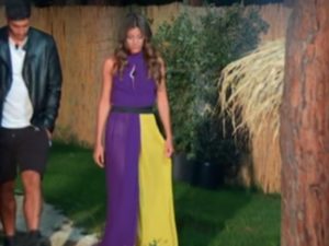 temptation island vestito viola e giallo