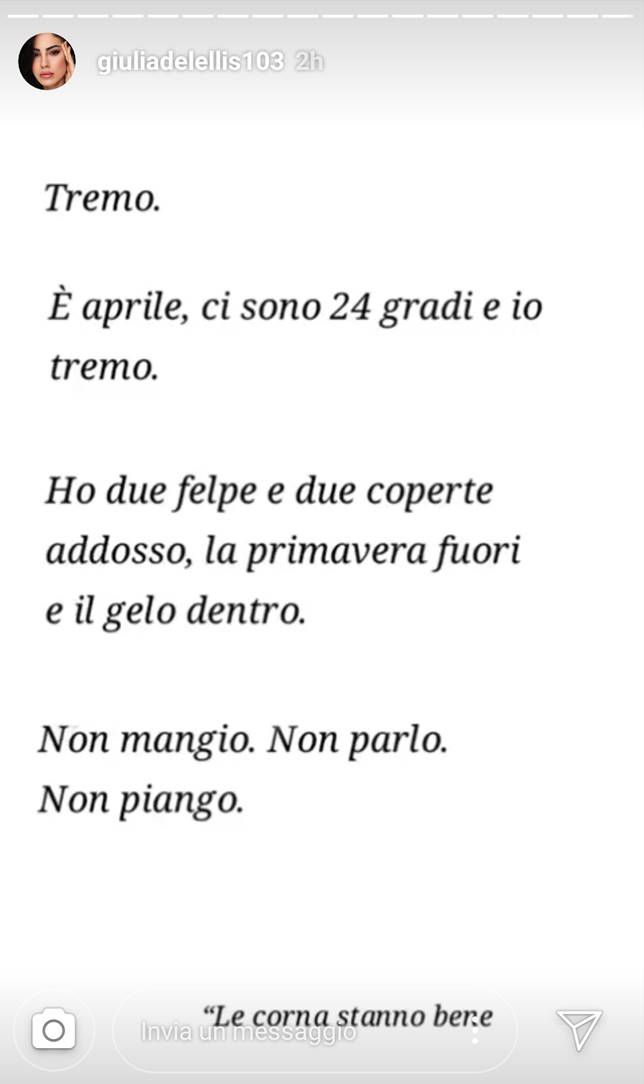 Giulia De Lellis come si è sentita quando ha scoperto i tradimenti