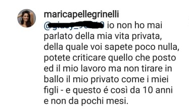 marica pellegrinelli instagram risposta