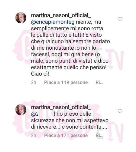 martina nasoni commenti erica