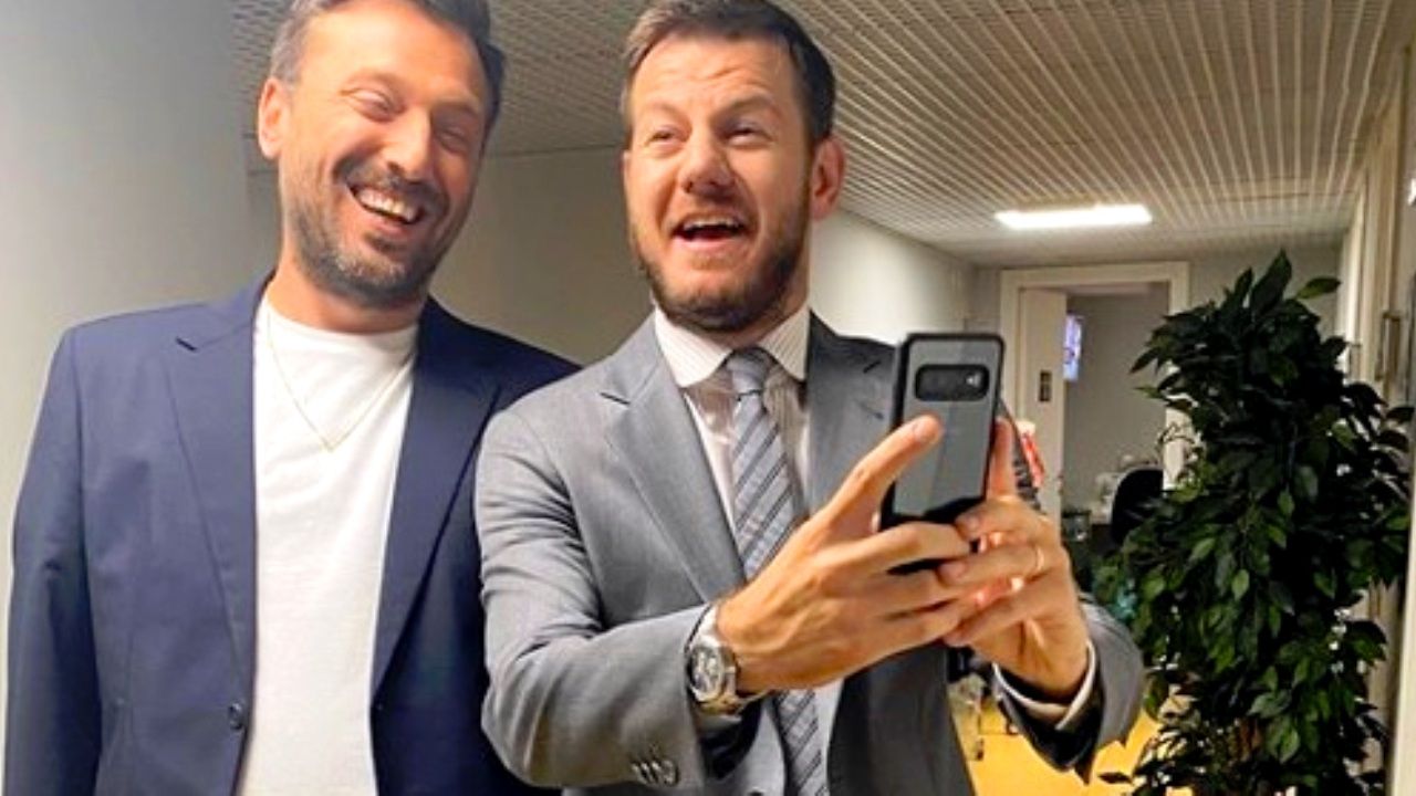 Foto di Alessandro Cattelan e Cesare Cremonini insieme