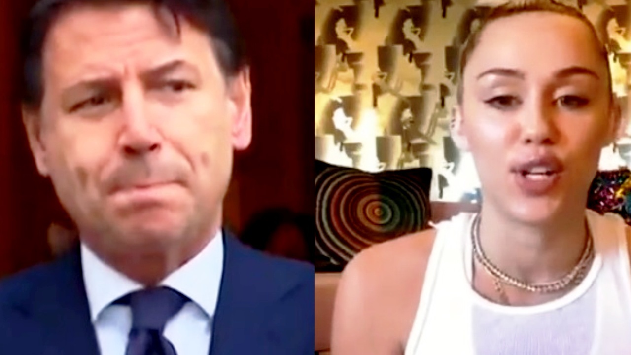 Foto Conte e Miley Cyrus primi piani