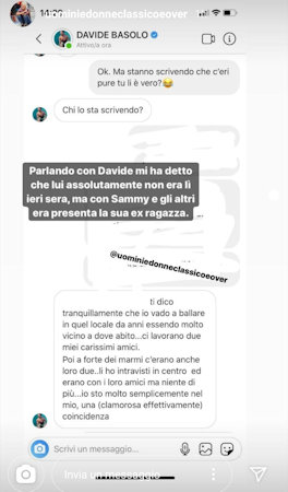 davide basolo instagram commento sammy