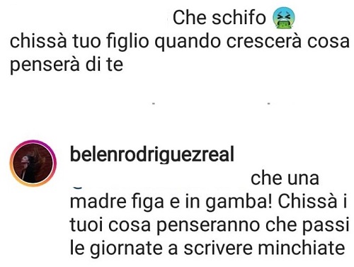 belen irata con il fan