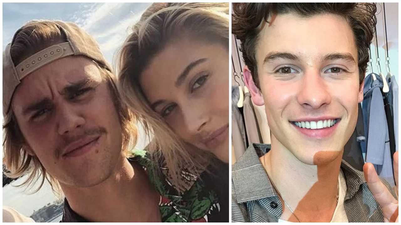 justin e hailey bieber con shawn mendes