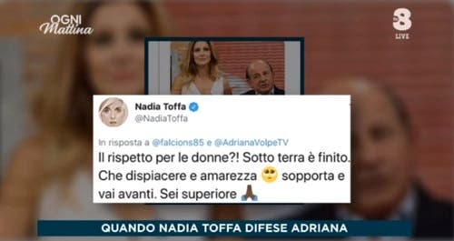 Volpe a Magalli: attacco citando nadia toffa