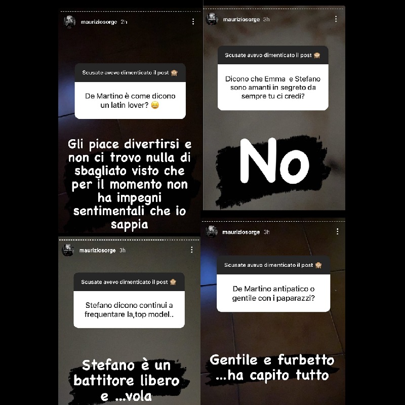 Stefano De Martino, risposte di Sorge