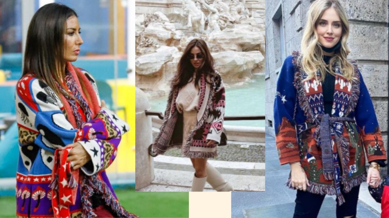 cardigan atzeco giulia de lellis elisabetta gregoraci chiara ferragni