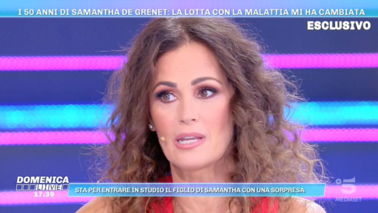 domenica live sorpresa figlio samantha de grenet
