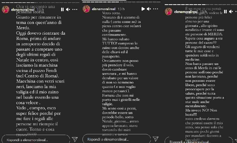 Elena Morali rapina parole