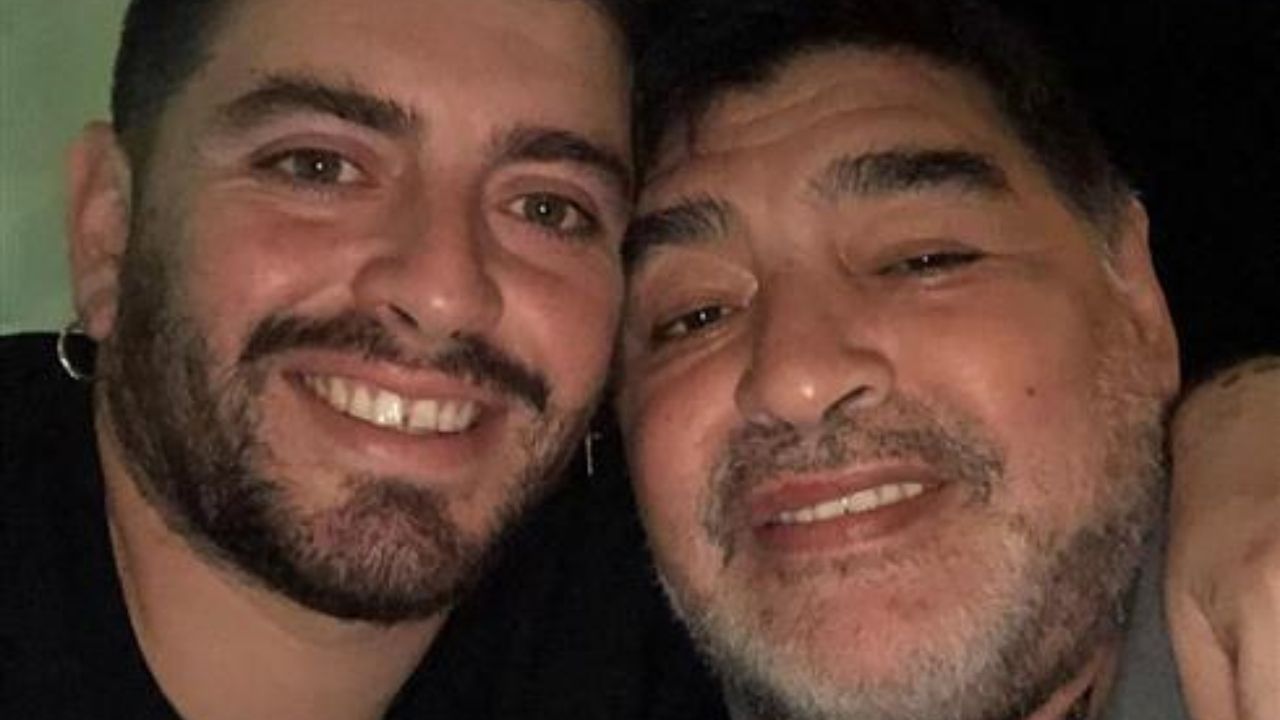 diego armando maradona con il figlio