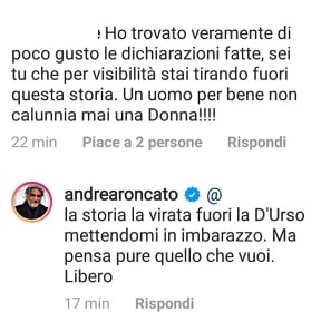 Roncato contro d'Urso