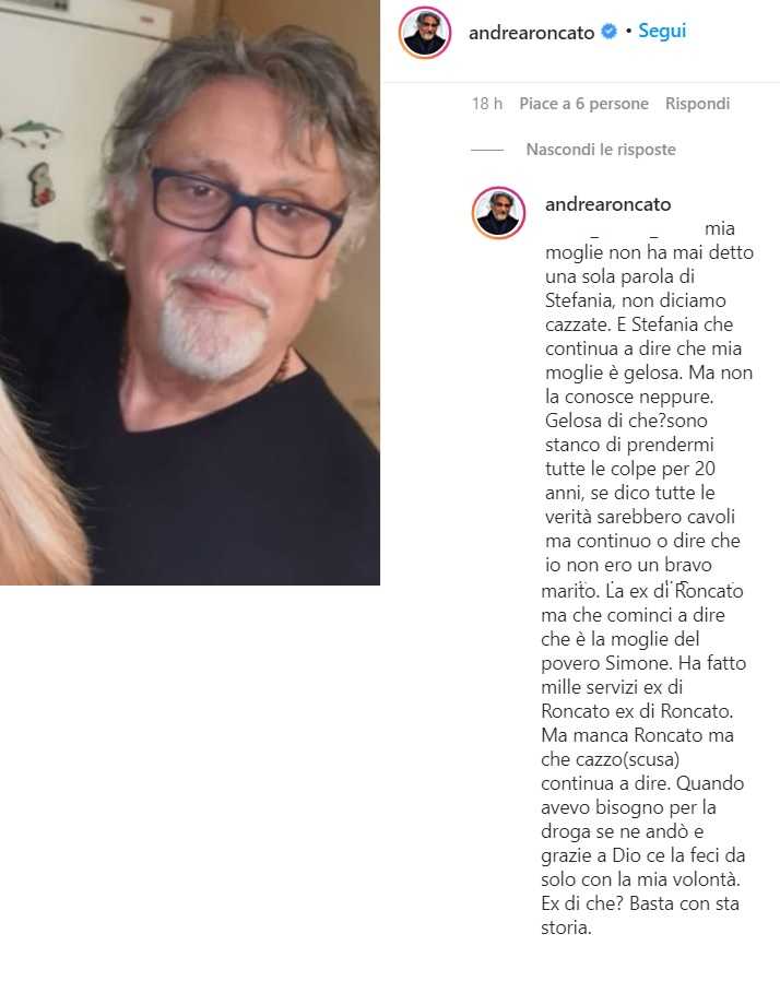 Roncato si sfoga