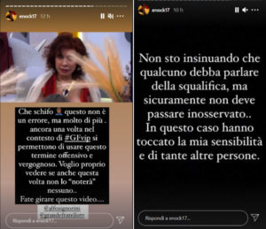 storie instagram di enock sulla d'eusanio