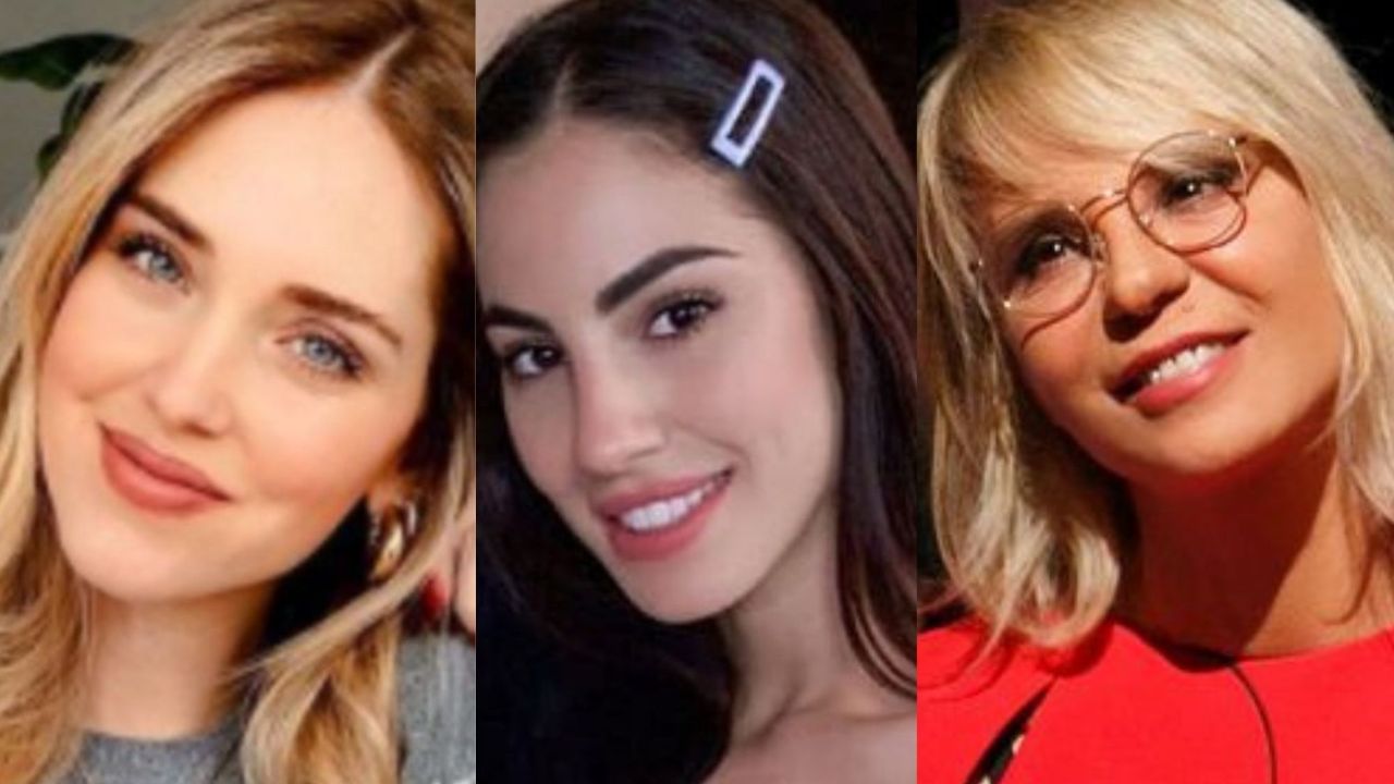 maria de filippi chiara ferragni giulia de lellis collage