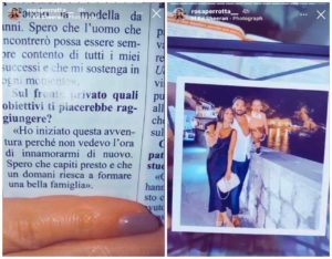 rosa perrotta, storie instagram su pietro