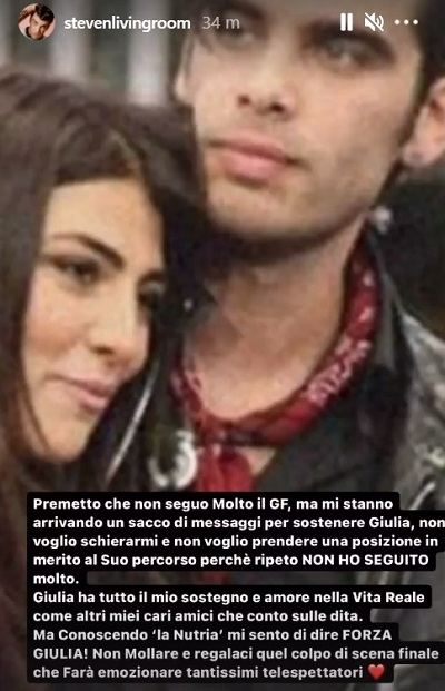 Stefano Sala, il post per Giulia Salemi