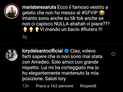 lory del santo messaggio su amedeo goria alla ruta