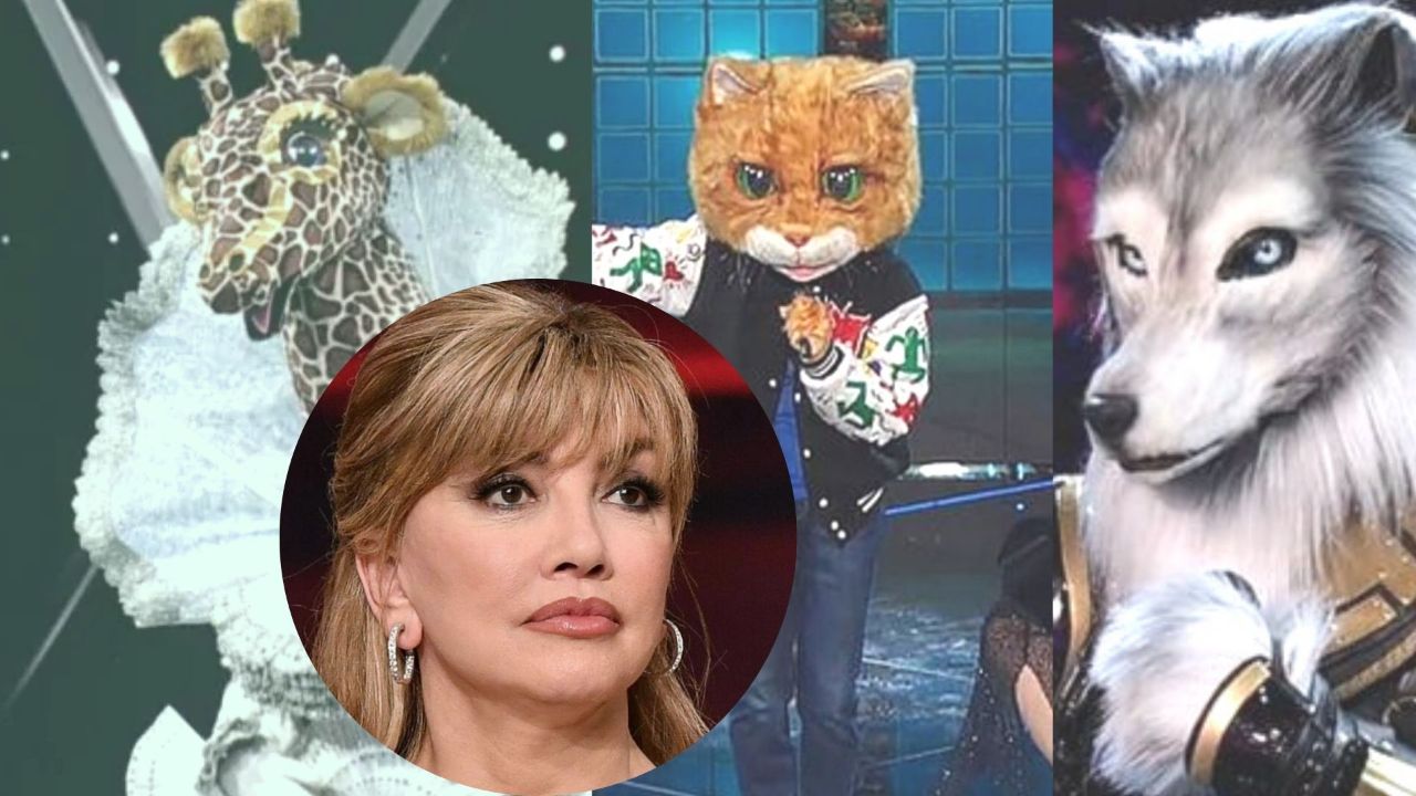 milly carlucci preoccupata per gatto lupo giraffa il cantante mascherato