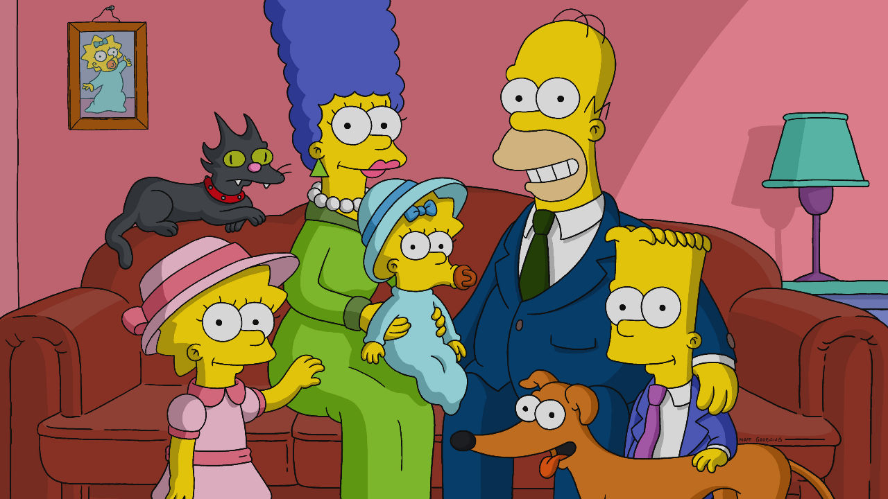 personaggi simpson sul divano