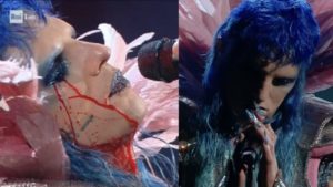 Achille Lauro a Sanremo 2021: il significato delle lacrime di sangue Achille Lauro a Sanremo 2021: il significato delle lacrime di sangue