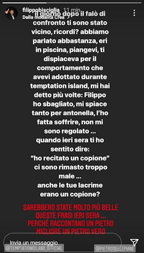 bisciglia messaggio instagram temptation island