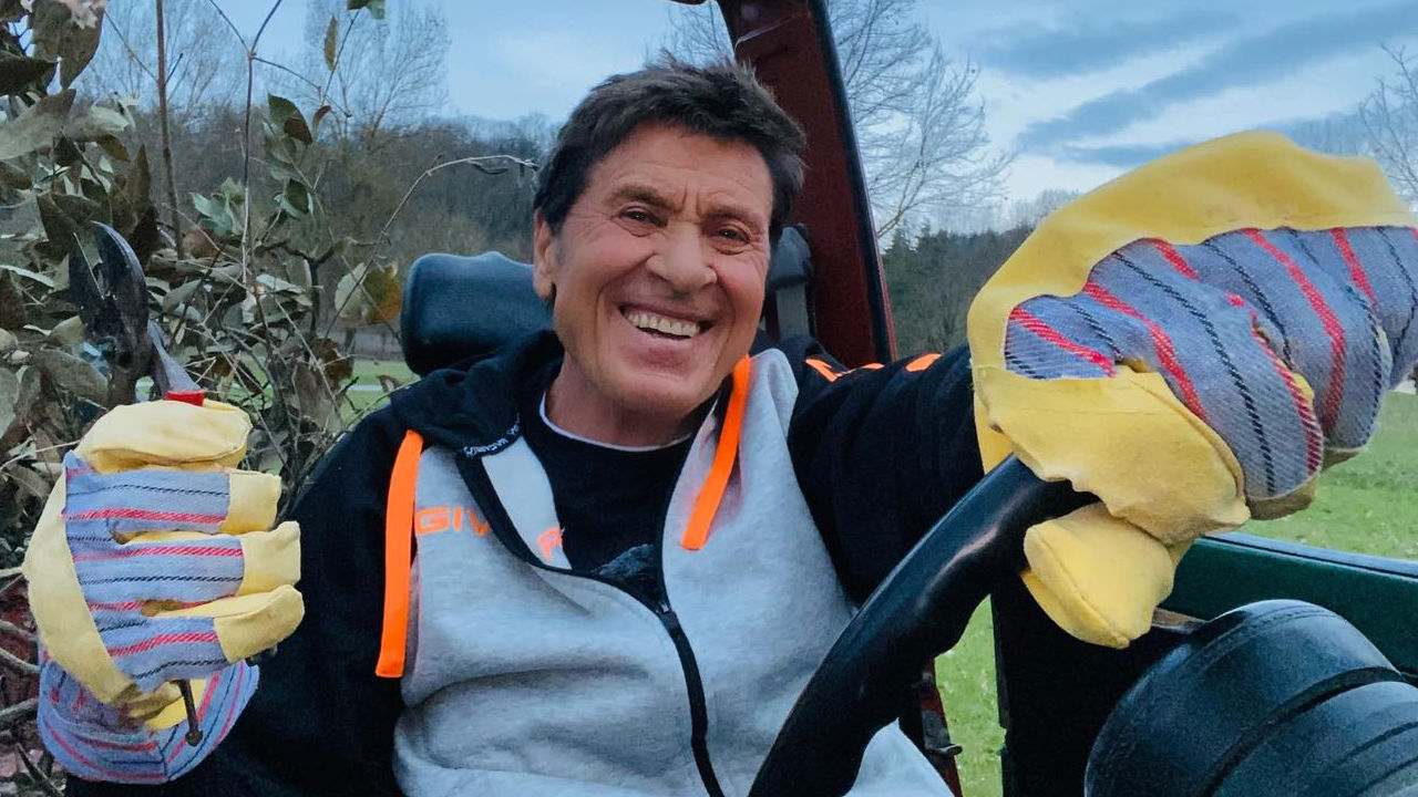 Gianni morandi sorride sul trattore