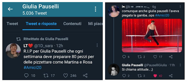 rosa martina amici tweet pizzettare