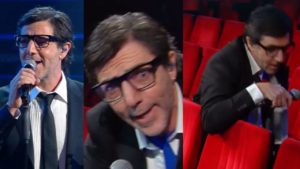 Max Gazzè è Superman a Sanremo ma cade: il video è già cult Max Gazzè è Superman a Sanremo ma cade: il video è già cult