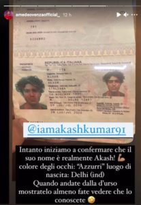 Akash Kumar documenti passaporto nome