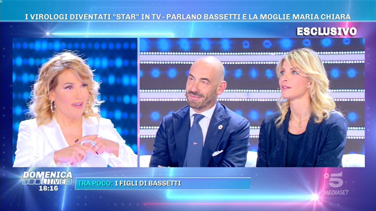 Bassetti da Barbara d'Urso a Domenica Live