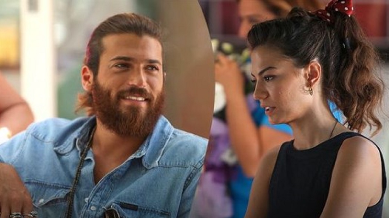 Can e Sanem sul set di Erkenci Kus