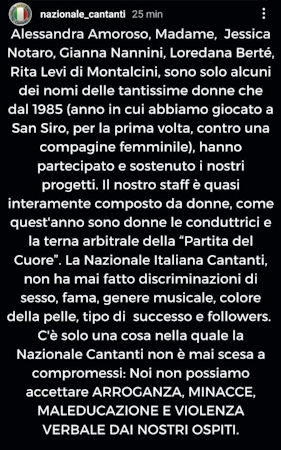 nazionale cantanti instagram