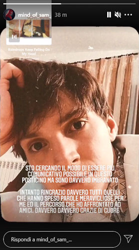 samuele barbetta messaggio social dopo amici