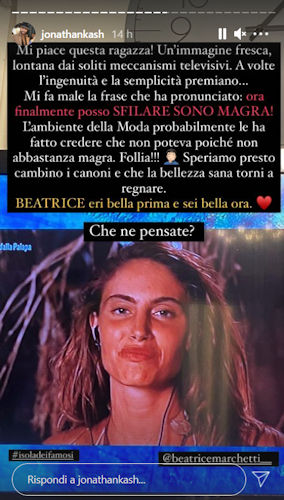 beatrice isola dei famosi frase moda