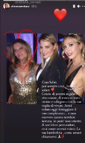 Simona Ventura Sabrina morta