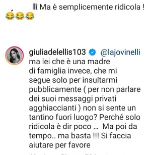 Giulia De Lellis bagarre su Instagram